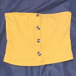 Yellow Tube Top with buttons